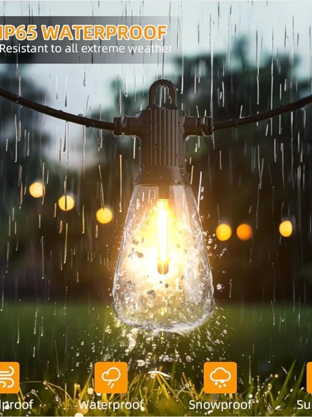 Outdoor String Lights, 240 feet, Patio Lights, Shatter-proof Plastic Bulbs